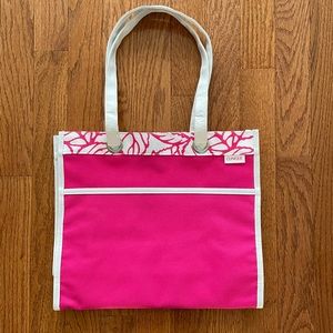 Clinique hot pink tote bag